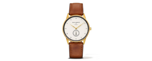 SIGNATURE LINE Watch White Ocean Leather Brown 38mm Gold