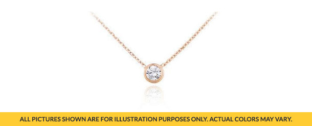 0.10 Bezel Diamond Necklace in 14k Gold