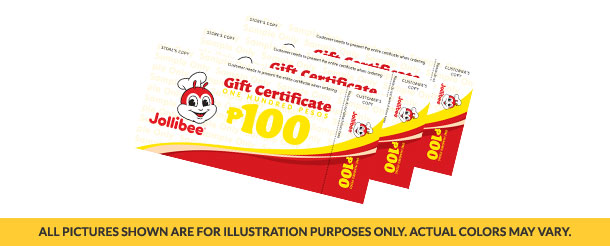 Jollibee Gift Certificate worth 300 pesos